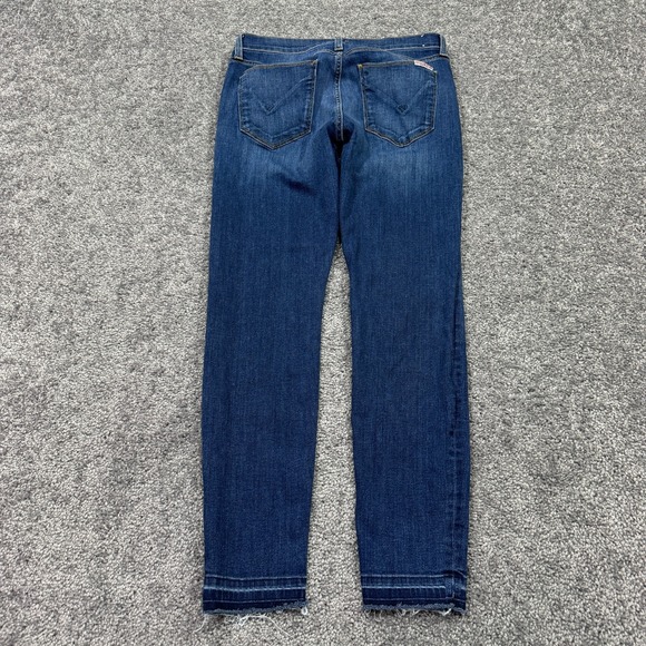 Hudson Jeans Womens 27 Blue Cropped Fray Stretch Preppy City Casual Logo Pockets - Picture 2 of 9